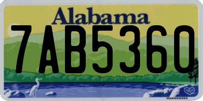 AL license plate 7AB5360