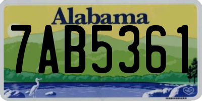 AL license plate 7AB5361