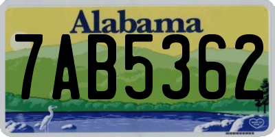 AL license plate 7AB5362