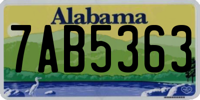AL license plate 7AB5363