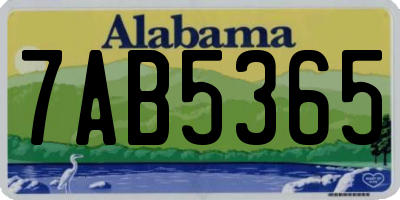 AL license plate 7AB5365