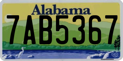 AL license plate 7AB5367