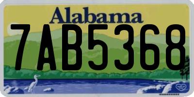 AL license plate 7AB5368