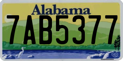 AL license plate 7AB5377
