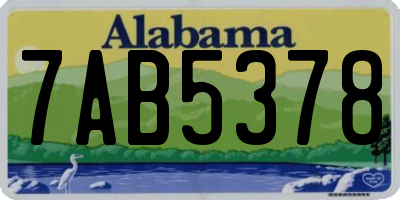 AL license plate 7AB5378