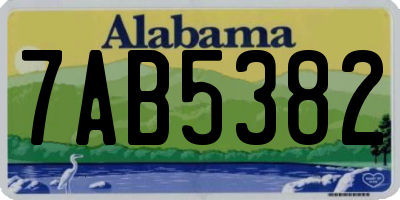 AL license plate 7AB5382