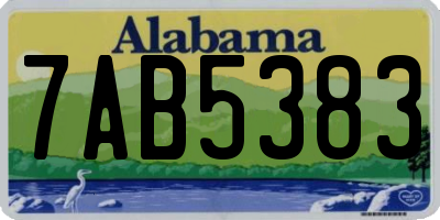 AL license plate 7AB5383