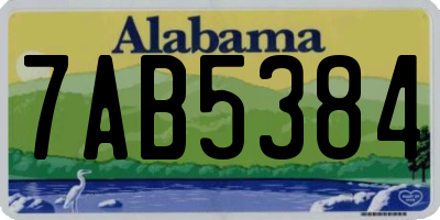 AL license plate 7AB5384