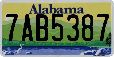 AL license plate 7AB5387