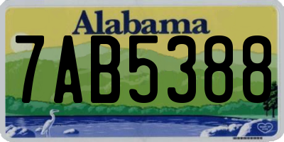 AL license plate 7AB5388