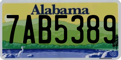 AL license plate 7AB5389