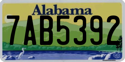 AL license plate 7AB5392