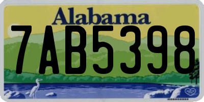 AL license plate 7AB5398