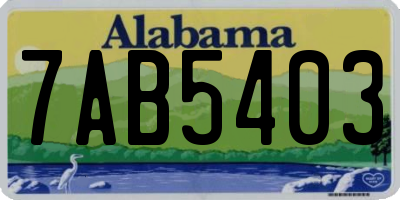 AL license plate 7AB5403