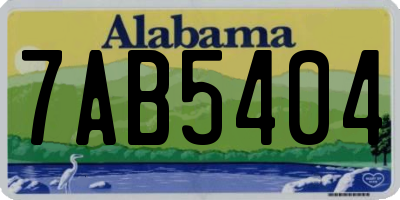 AL license plate 7AB5404