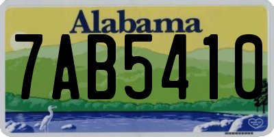 AL license plate 7AB5410