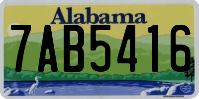 AL license plate 7AB5416