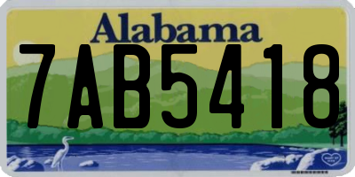 AL license plate 7AB5418