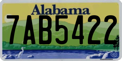AL license plate 7AB5422