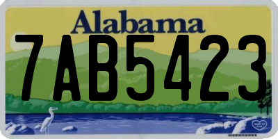 AL license plate 7AB5423
