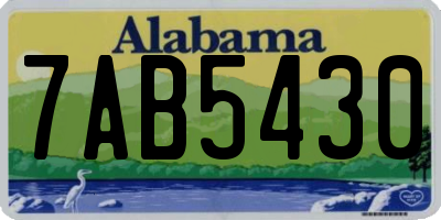 AL license plate 7AB5430