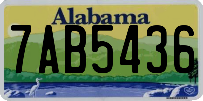 AL license plate 7AB5436