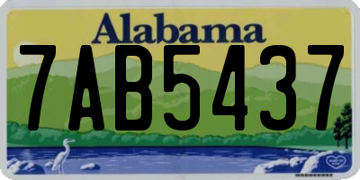 AL license plate 7AB5437
