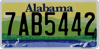 AL license plate 7AB5442