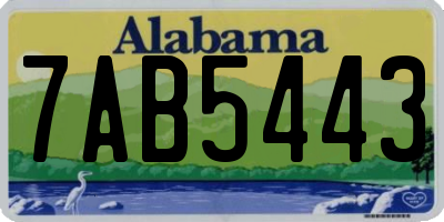 AL license plate 7AB5443