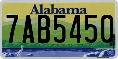 AL license plate 7AB5450