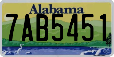 AL license plate 7AB5451