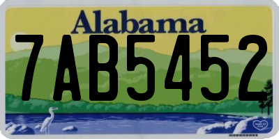 AL license plate 7AB5452