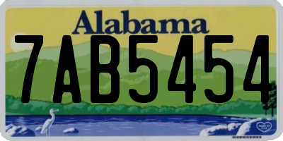 AL license plate 7AB5454