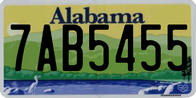 AL license plate 7AB5455