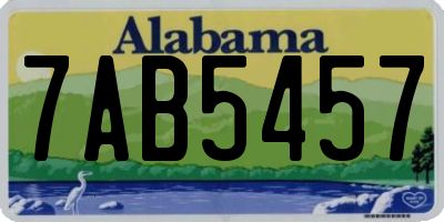 AL license plate 7AB5457
