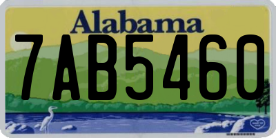 AL license plate 7AB5460