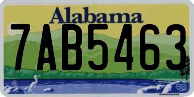 AL license plate 7AB5463