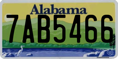 AL license plate 7AB5466