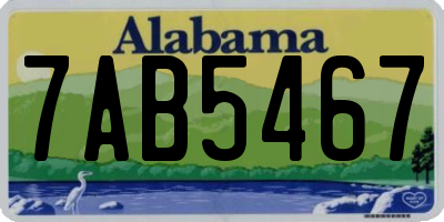 AL license plate 7AB5467