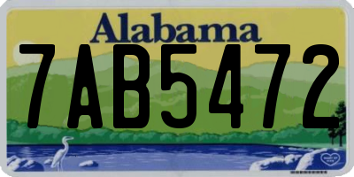 AL license plate 7AB5472