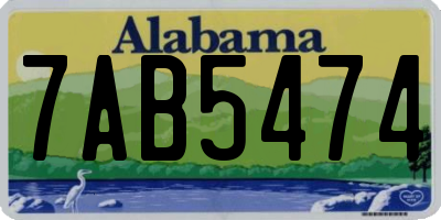 AL license plate 7AB5474