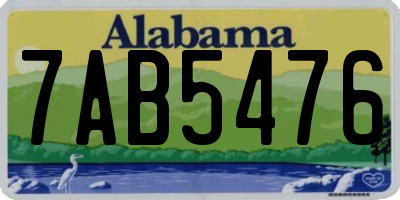 AL license plate 7AB5476