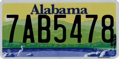 AL license plate 7AB5478