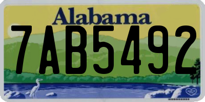 AL license plate 7AB5492
