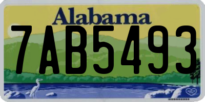 AL license plate 7AB5493
