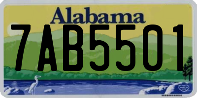 AL license plate 7AB5501
