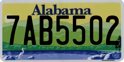AL license plate 7AB5502