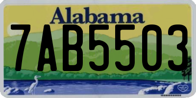 AL license plate 7AB5503