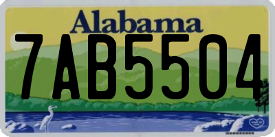 AL license plate 7AB5504