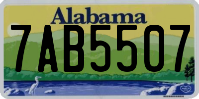 AL license plate 7AB5507